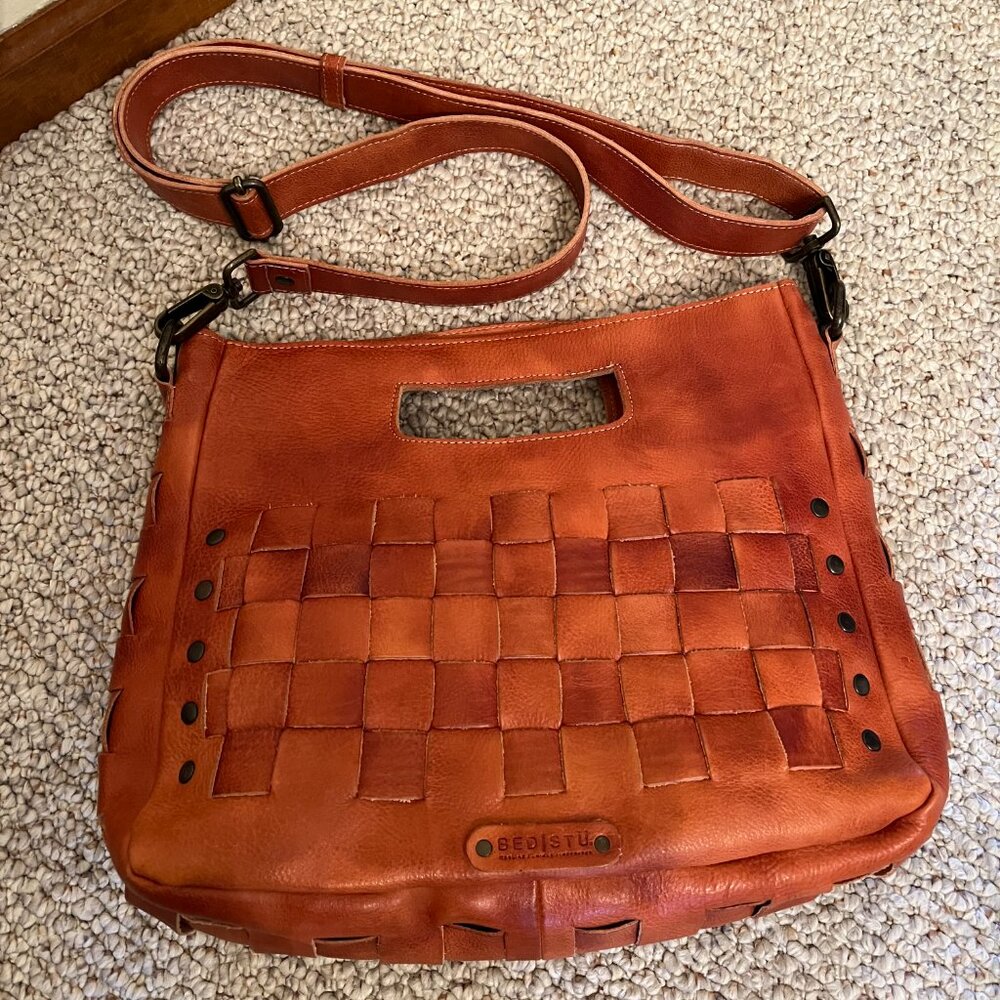 Bed Stu ORCHID Leather Crossbody/Handbag Cognac Dip Dye *EUC*
